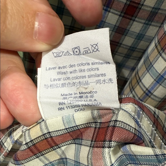 Faconnable Men's Casual Plaid Shirt - Red and White - Picture 5 of 6